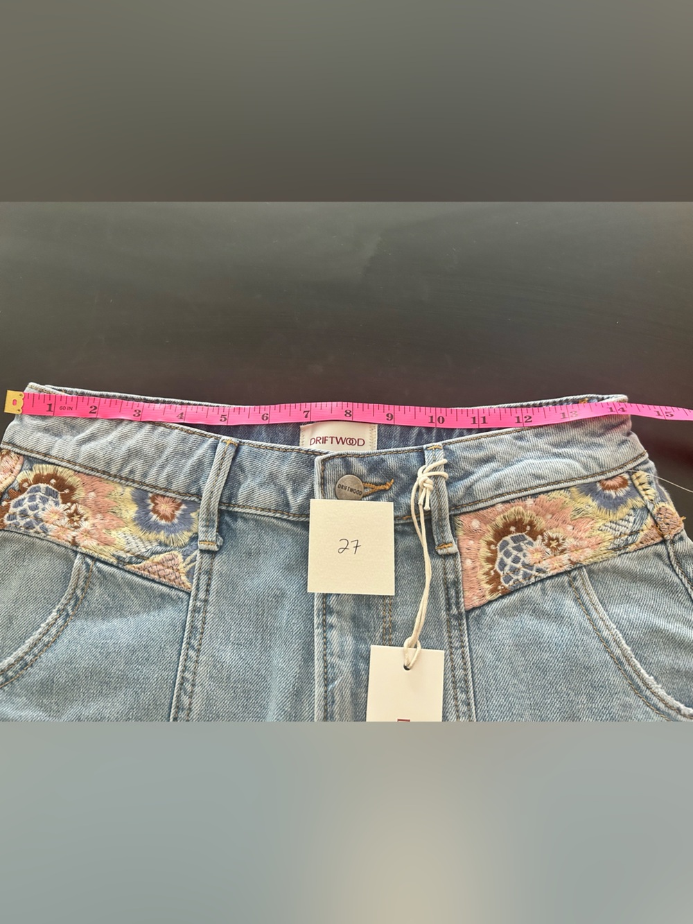 Driftwood Phoebe Romantic Rhapsody Embroidered Denim Shorts NWT festival - Picture 11 of 16